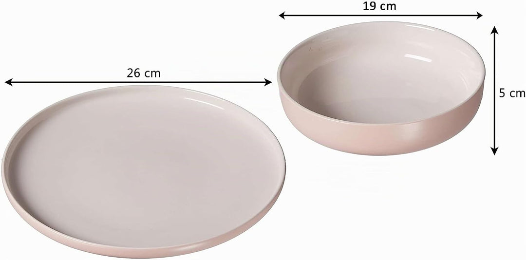 Ritzenhoff &amp; Breker Tafelservice Jasper, 8-teilig, Rosa, Steinzeug, Speiseteller und Suppenschalen f
