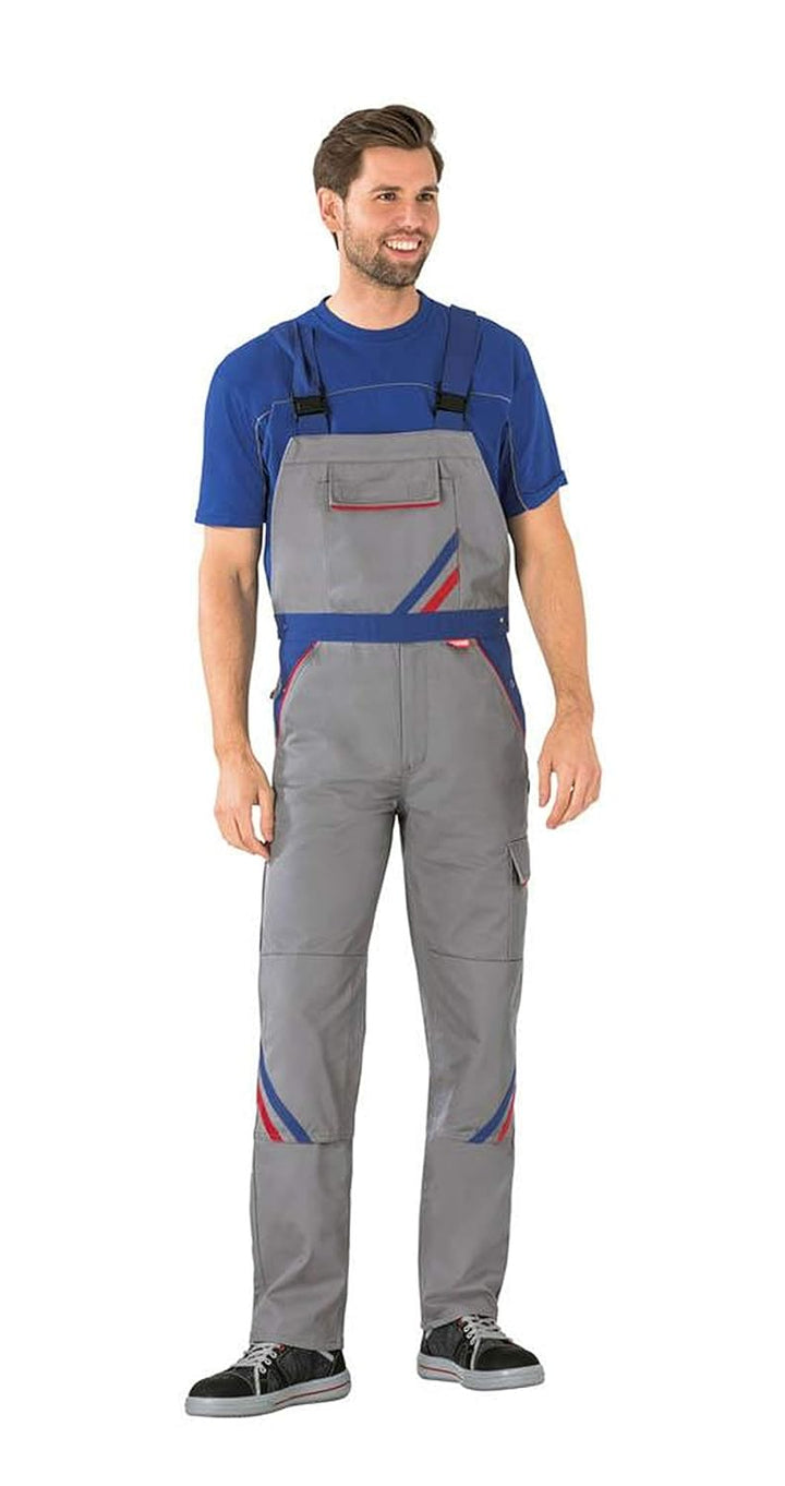 Planam Highline Herren Latzhose Zink Kornblau rot Modell 2333 Grösse 54 zink/kornblau/rot 54, zink/k