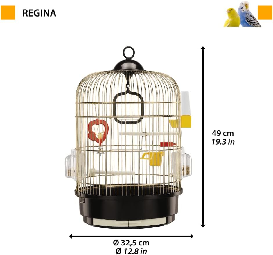 Ferplast Vogelkäfig Kanarienvogel, inkl. Vogelspielzeug, Vogel-Futternapf, Vogel-Sitzstangen, Messin