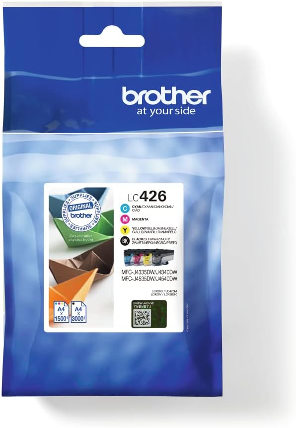 Brother LC-426BK/LC-426C/LC-426M/LC-426Y Inkjet Cartridges, Black/Cyan/Magenta/Yellow,Multi-Pack, St