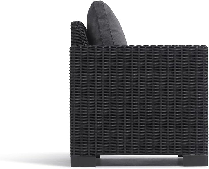 Keter Allibert by Gartenlounge Sofa California 3 Sitzer, Graphit/cool Grey,199 x 68 x 72 cm & Allibe