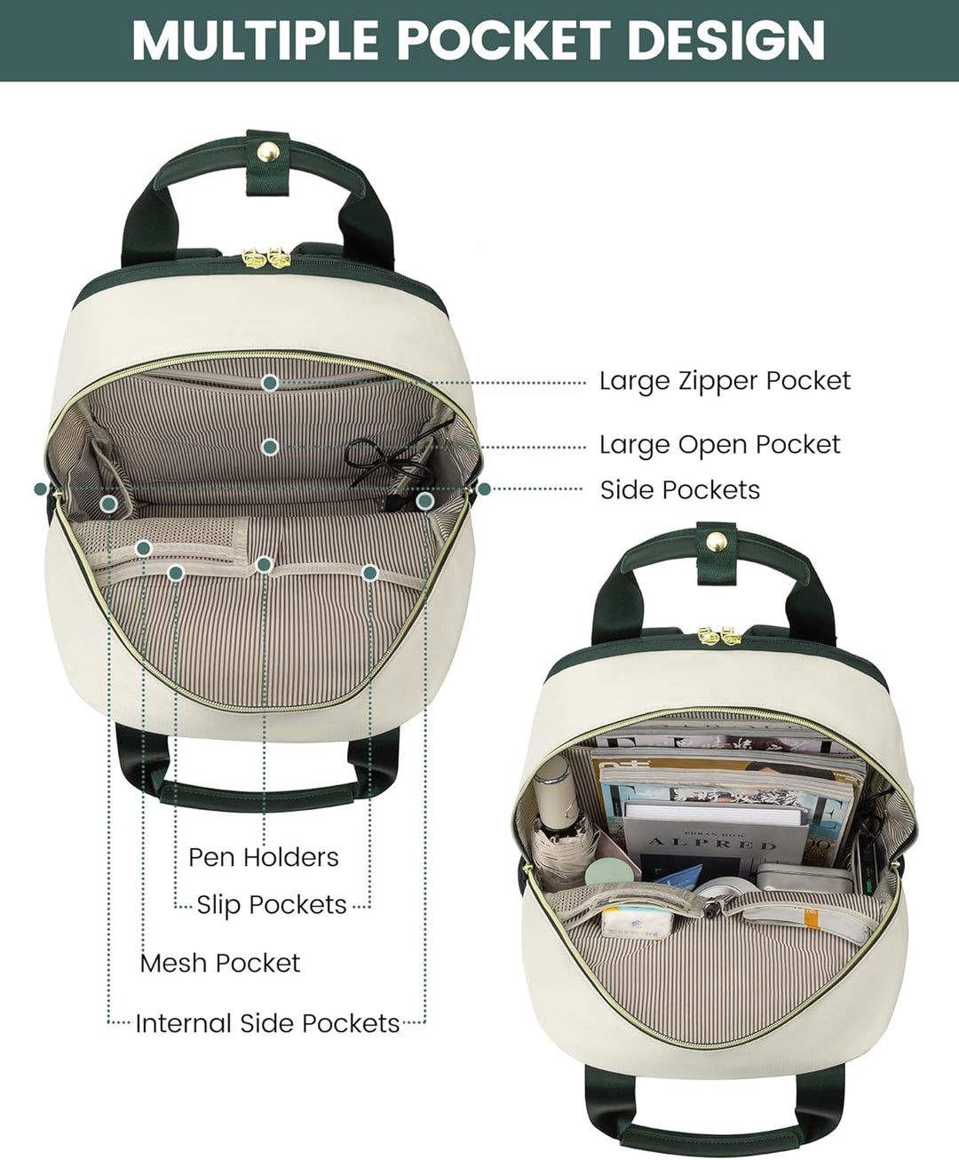LOVEVOOK Rucksack Damen, Schulrucksack Teenager Mädchen 15,6 Zoll mit Laptopfach, Wasserdicht Schult