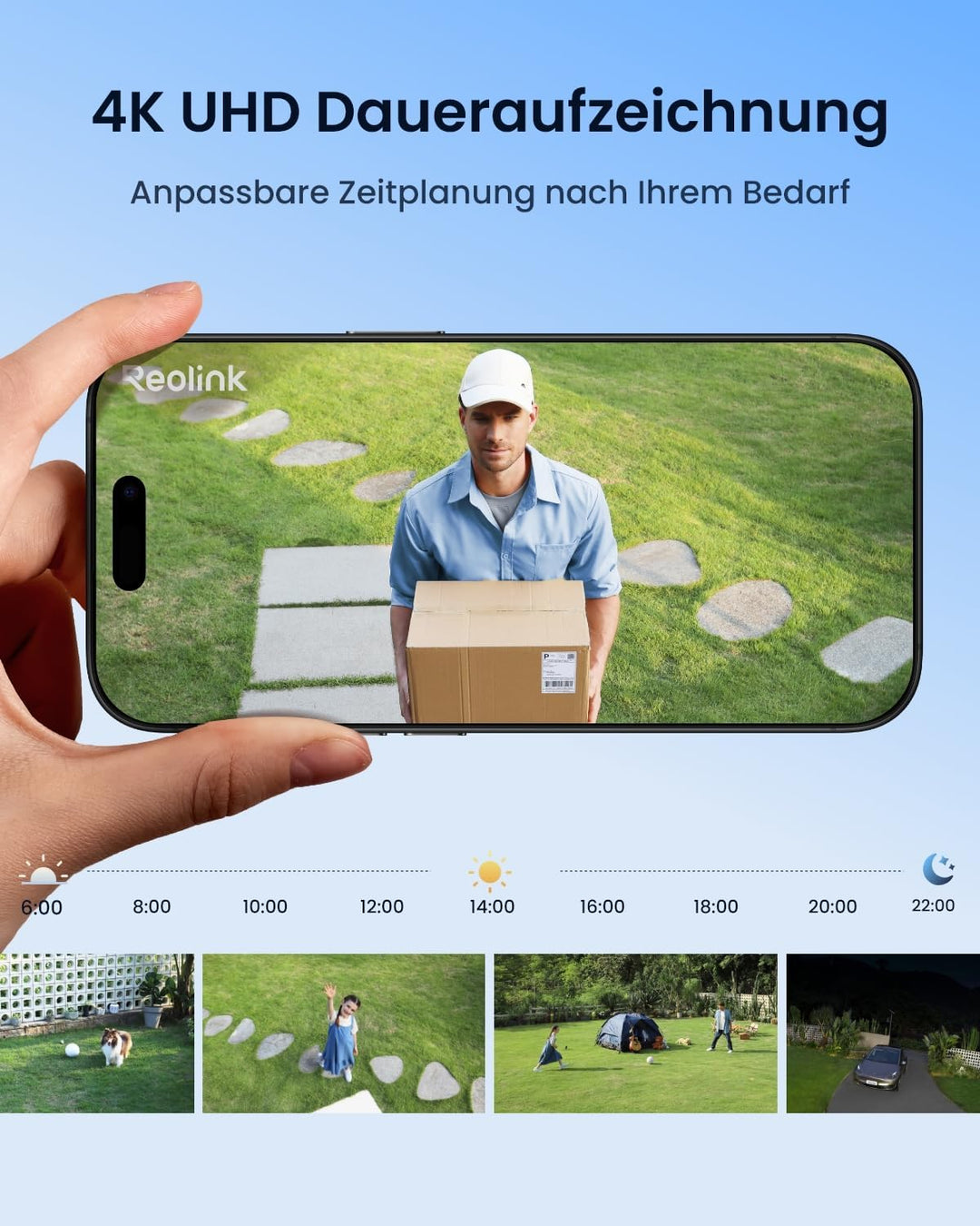 Reolink Altas PT Ultra, Erste 4K Solar Überwachungskamera Aussen Akku mit Daueraufzeichnung, Auto-Tr