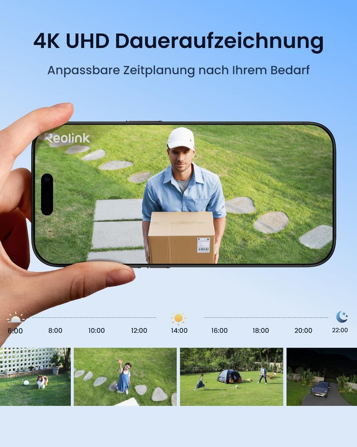Reolink Altas PT Ultra, Erste 4K Solar Überwachungskamera Aussen Akku mit Daueraufzeichnung, Auto-Tr