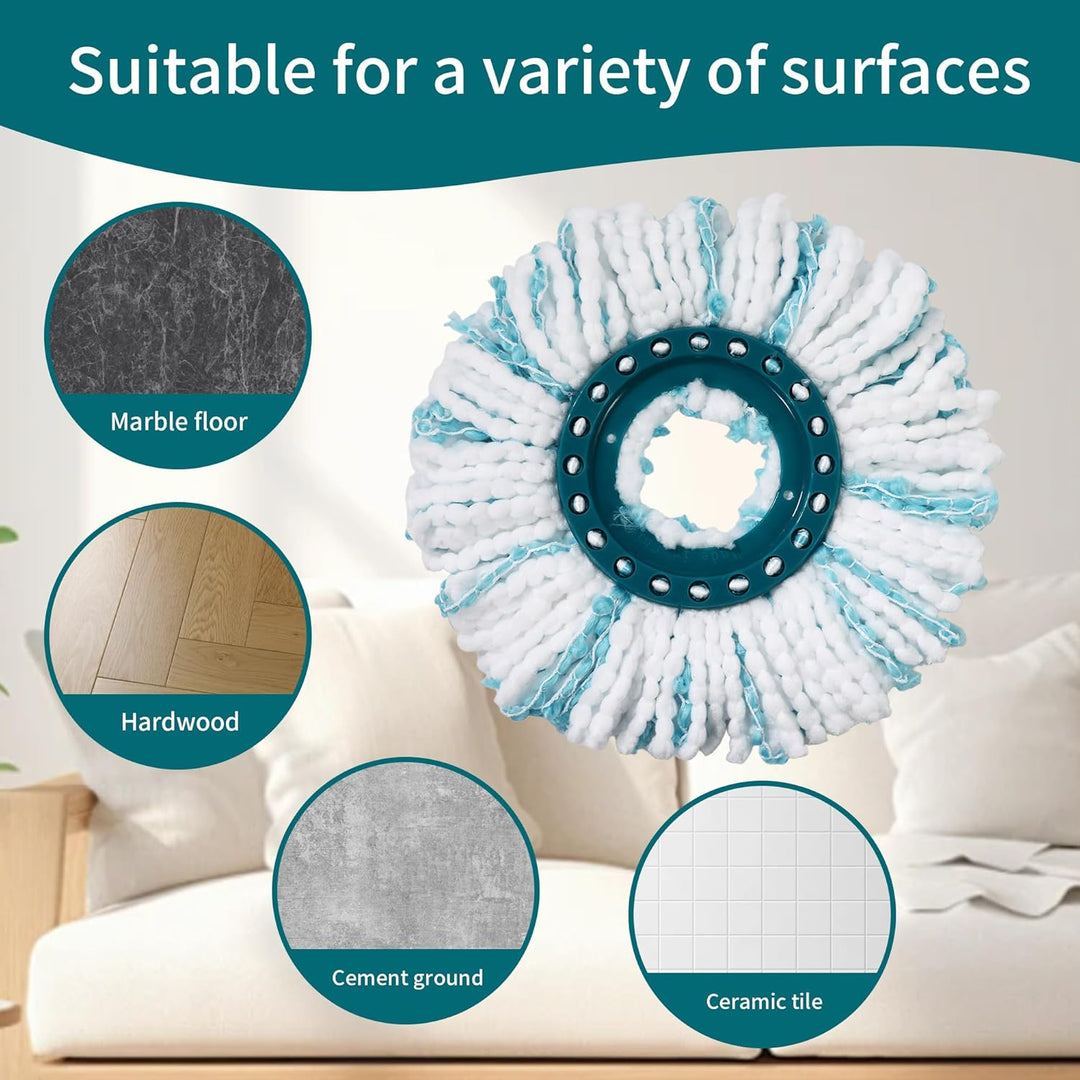 4 Stück Ersatzkopf für Leifheit Clean Twist Disc Mop/Clean Twist Disc, für Leifheit Bodenwischer Ers