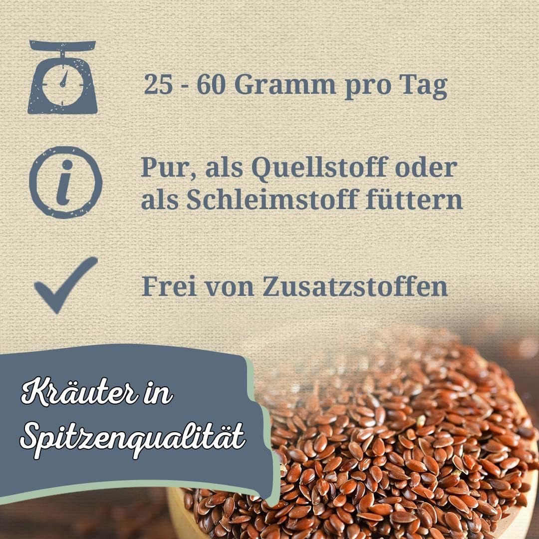 Krauterie braune Leinsamen für Pferde in Spitzenqualität (5000 g) - Artgerechtes Einzelfuttermittel