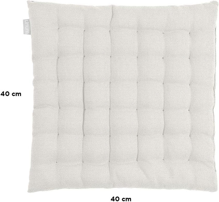Linum Pepper Elegantes Sitzkissen 40x40 cm, 100% Baumwolle, Maschinenwaschbar, Weiss 40x40cm weiss,