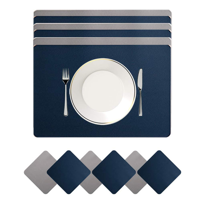 JDkilp 6er Set Tischsets Tischunterlage Waschbar Leder Doppel Dicke 45 x 30 cm Tischset Tischset Tis