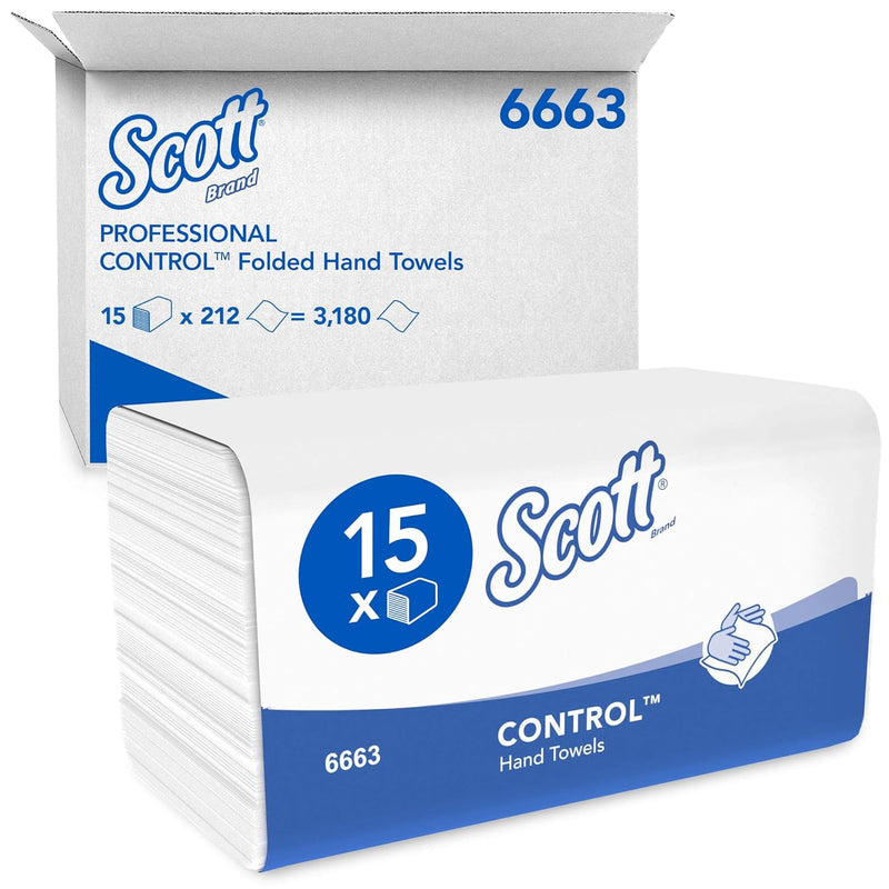 Scott Control Falthandtuch mit Interfold Faltung 6663 – Papierhandtücher mit V-Faltung – 15 Packunge