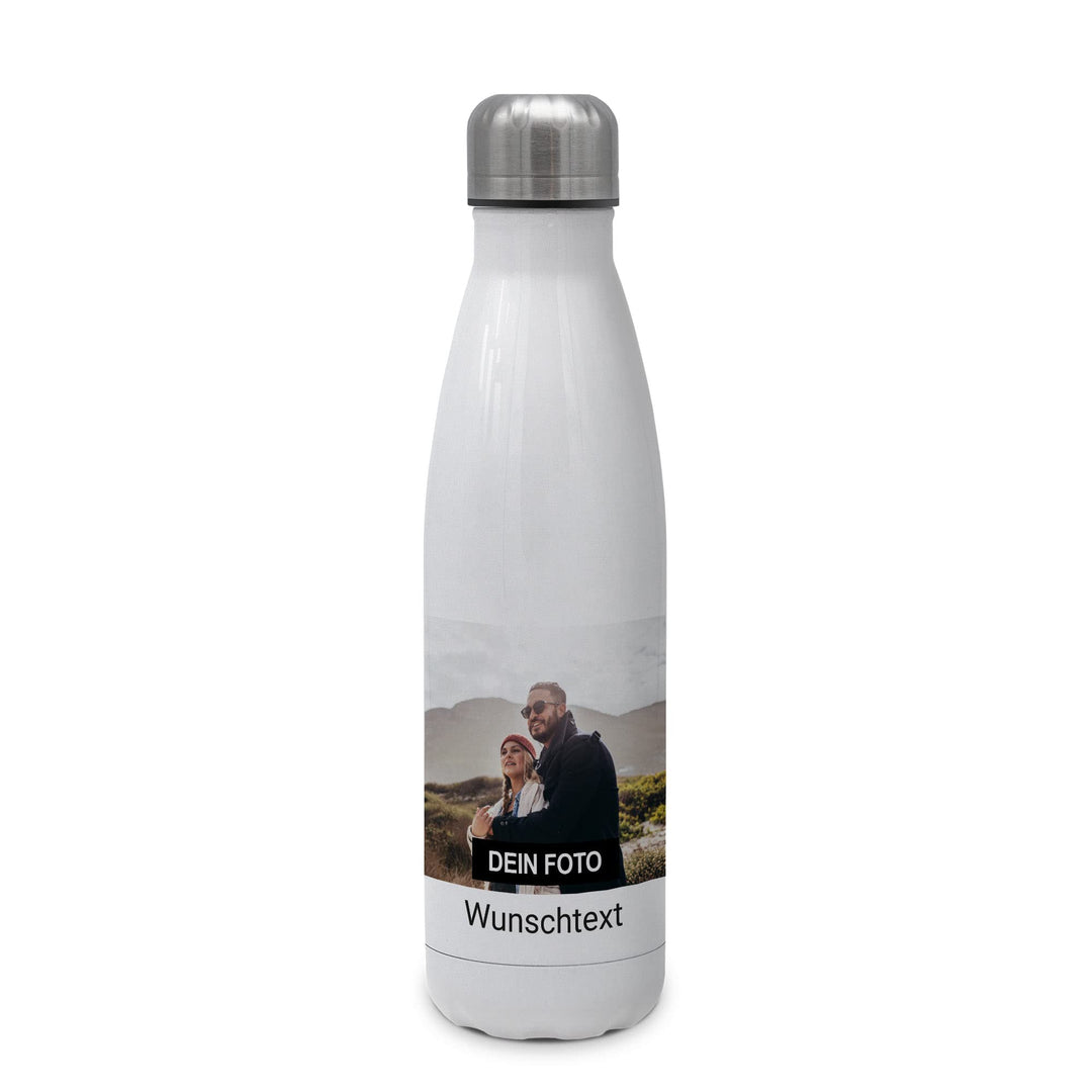 Personalisierte Trinkflasche - Thermo-Trinkflasche mit eigenem Foto selbst gestalten - Thermosflasch