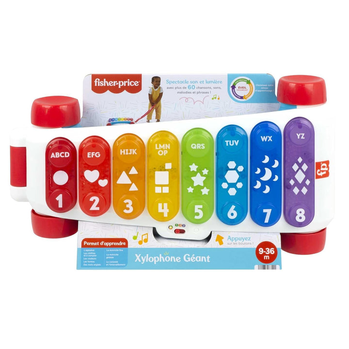 Fisher-Price Leuchtendes Riesen-Xylophon– elektronisches Spiel-Musikinstrument zum Ziehen mit Lieder