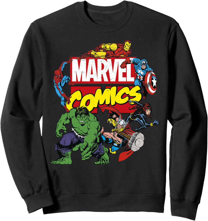 Marvel Comics Avengers Group Shot Around Logo Poster Sweatshirt