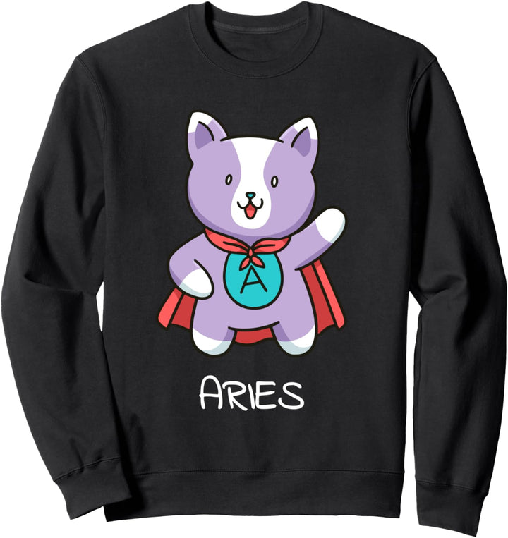 Widder Katze Sternzeichen Kawaii Astrologie Katzen Horoskop Sweatshirt