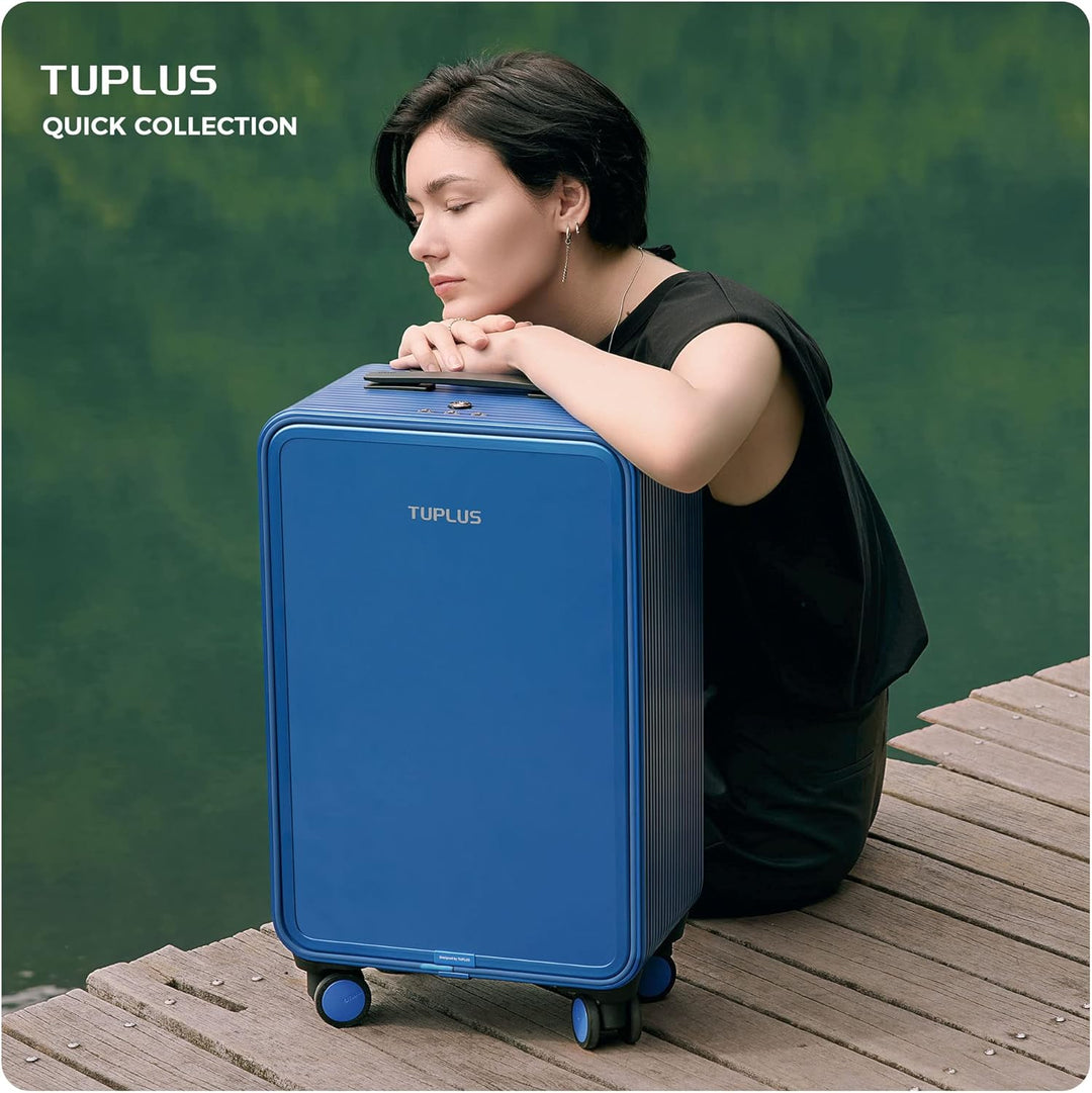 TUPLUS Koffer Aluminium Trolley Rollkoffer mit 4 Rollen Reisekoffer Handgepäck Hartschalenkoffer mit
