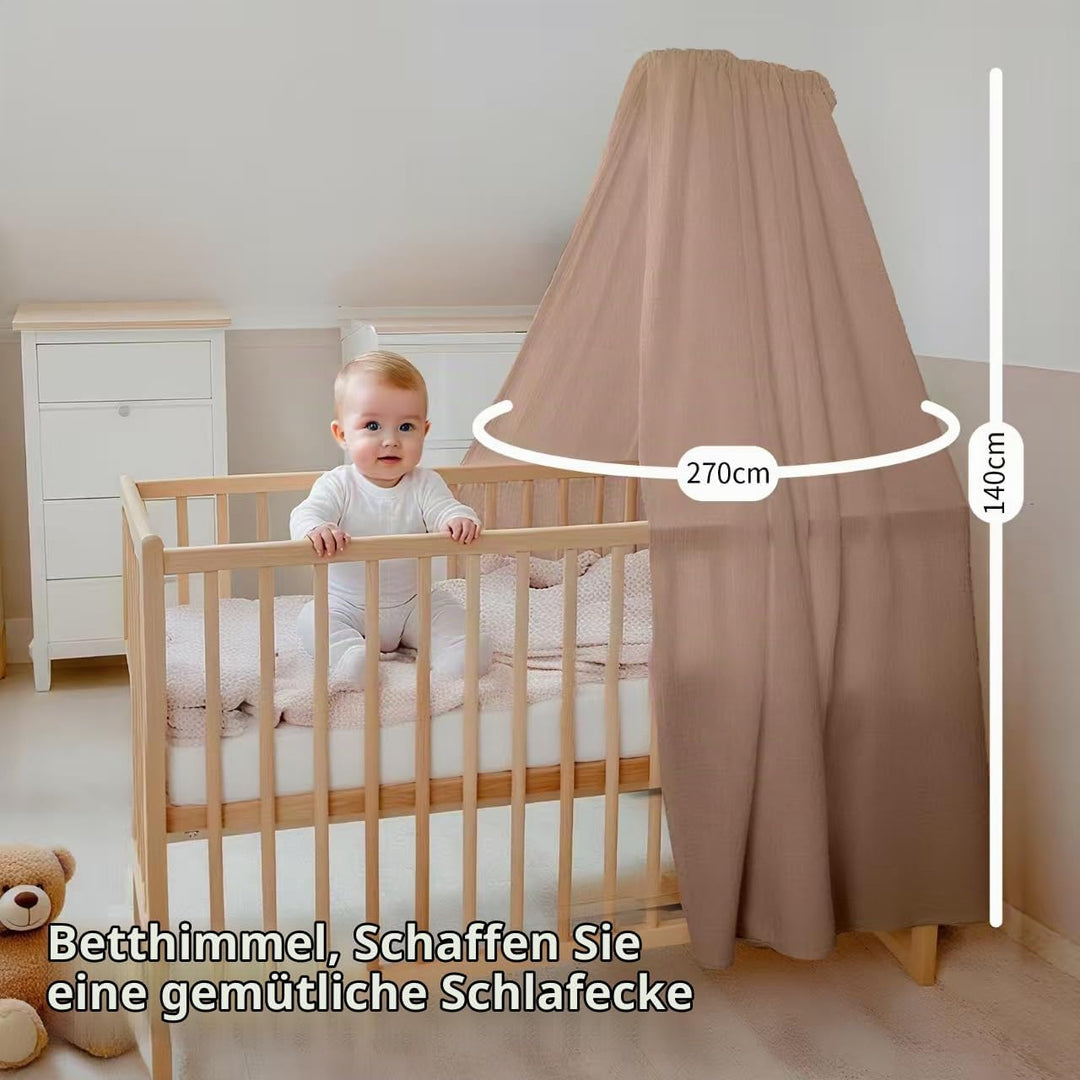 Babybettbezug, handgefertigt aus 100% Baumwollmusselin, Stoffbezug für die heimische Bettdekoration