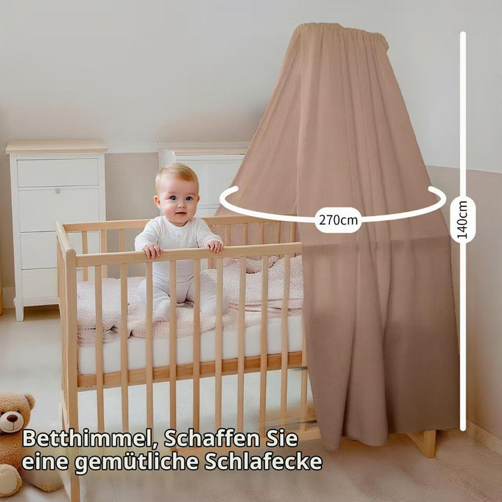 Babybettbezug, handgefertigt aus 100% Baumwollmusselin, Stoffbezug für die heimische Bettdekoration