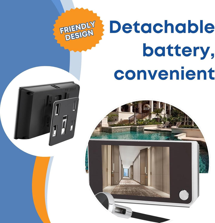 Digitaler Türspion Kamera - 3,5 Zoll LCD Drahtlose Video Türkamera mit 120° Weitwinkel, Einfache 3-M