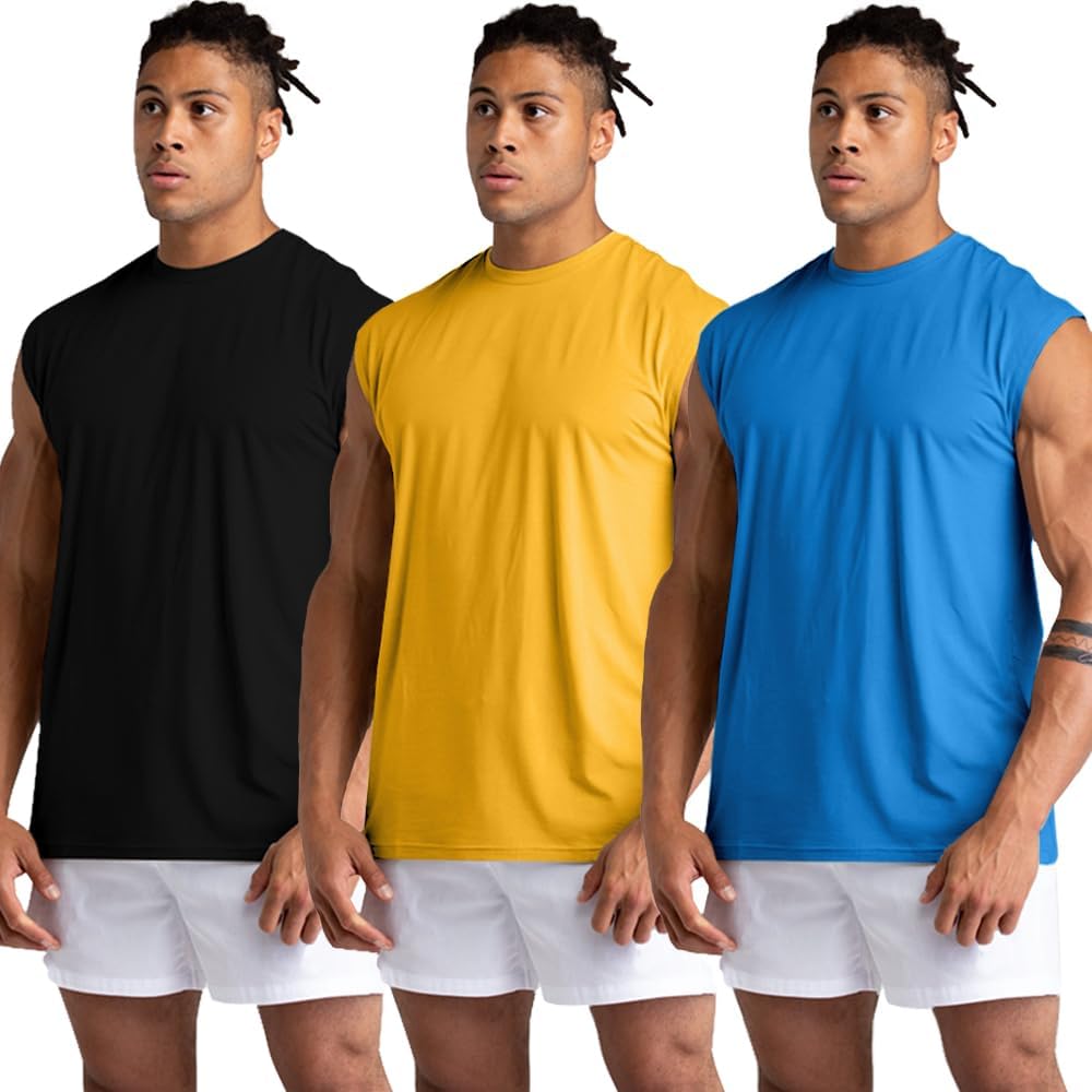 1, 3 or 5er Pack Mens Cotton Gym Tank Tops Workout ärmellose Shirts Athletic Muscle Tank Training Bo