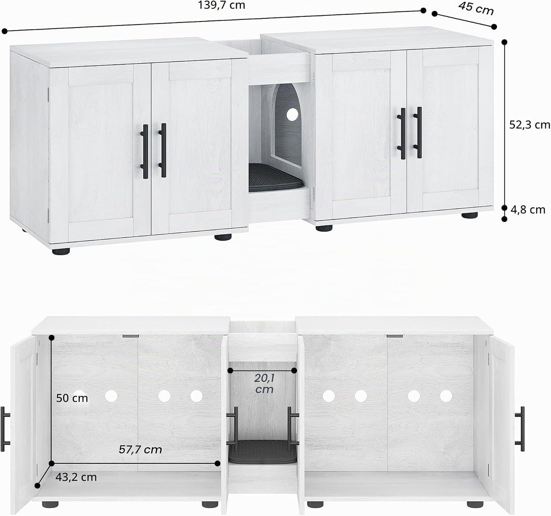 Katzenschrank Für Katzentoilette Katzenklo Schrank, Verstecktes Katzentoilette Für 2 Katzen, Katzenm