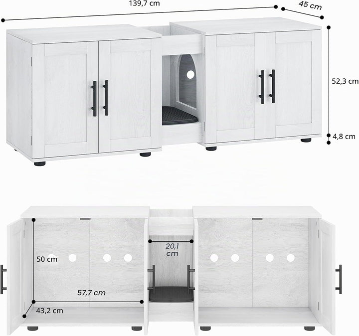 Katzenschrank Für Katzentoilette Katzenklo Schrank, Verstecktes Katzentoilette Für 2 Katzen, Katzenm