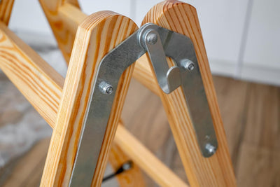 DRABEST - Holzleiter - für Malerarbeiten - 2X 3 Sprossen - m lang - bis 150 kg - Arbeitshöhe 0,95 m