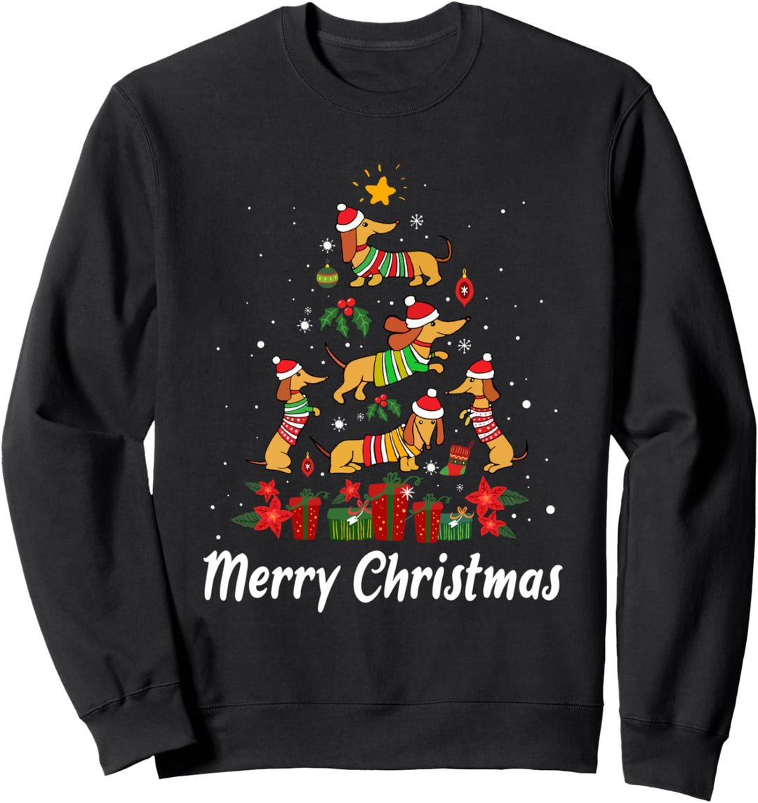 Cute Dachshund Christmas Tree : Funny Dog Lover Gift Sweatshirt