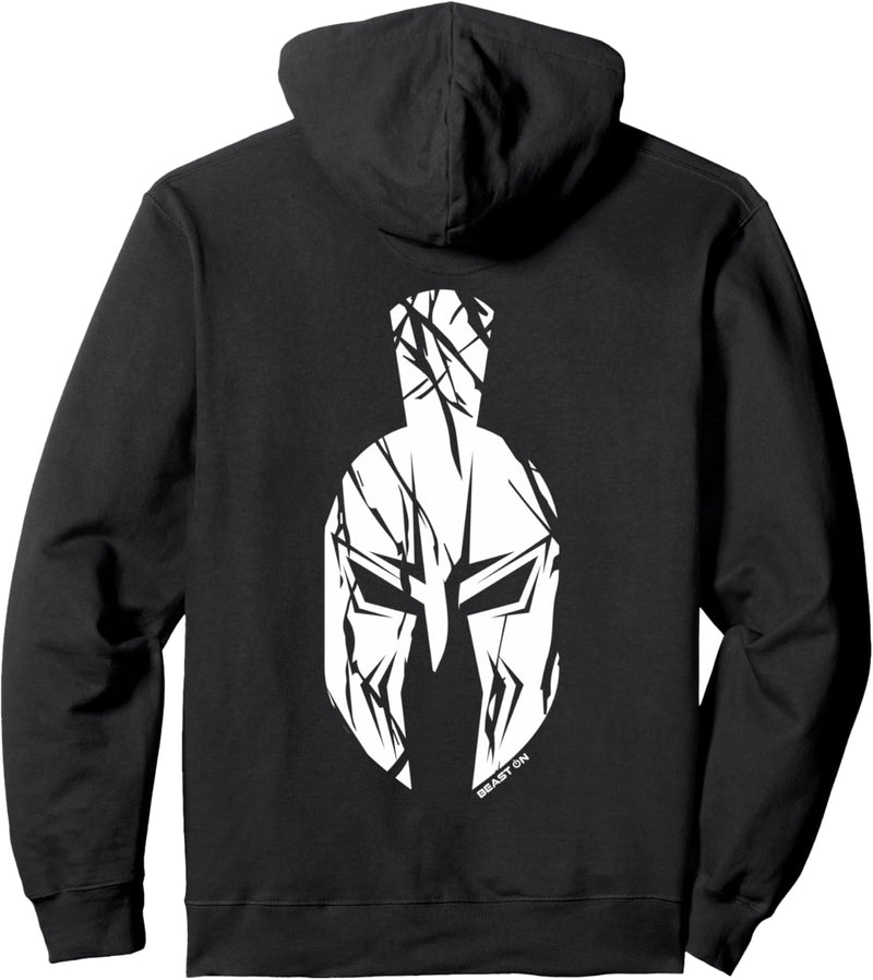 Grosser Gladiator Helm Spartaner Helm Gym Rücken Motiv Druck Pullover Hoodie