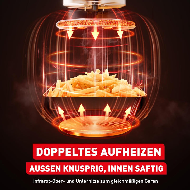 Tefal Easy Fry Infrared Heissluftfritteuse, 7 L Fassungsvermögen, Infra-Heat-Technologie, doppelte H