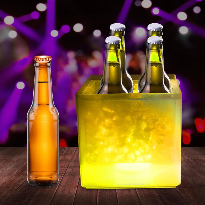LED Eiskübel 3,5L Ice Bucket mit Farbwechsel - Wein & Sektkühler, Eiswürfeleimer, Getränkebehälter,