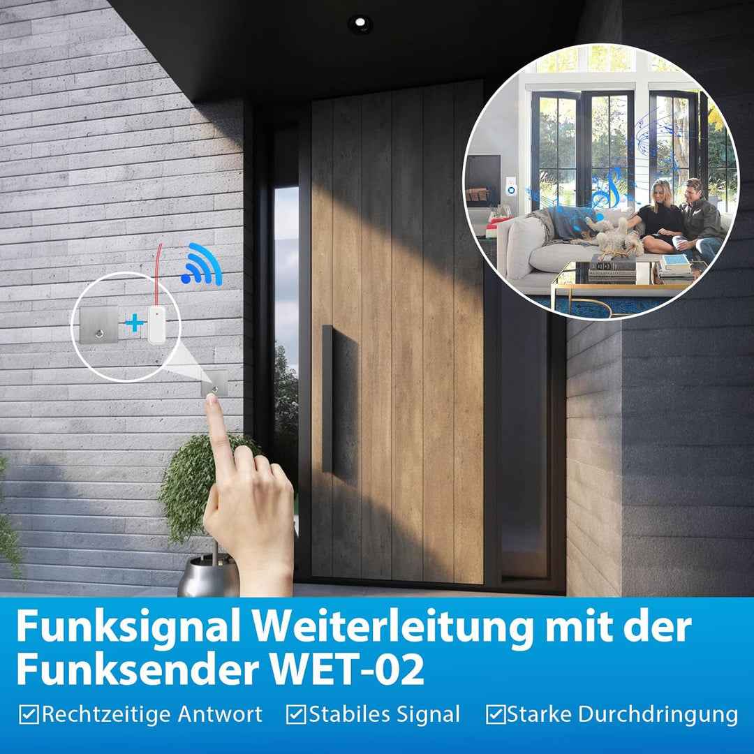 Funksignal Weiterleitung, PHYSEN Türklingel und Gong Weiterleitung, Funkkonverter für bestehende Kli