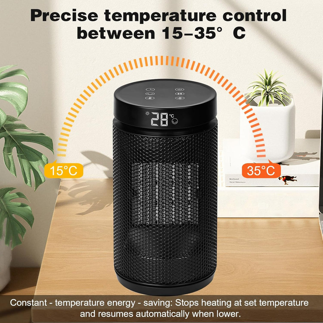 Heizlüfter 2000W，PTC Keramik Heizlüfter Energiesparend Leise mit ECO Modus,4 Heizmodi mit 70 ° Oszil