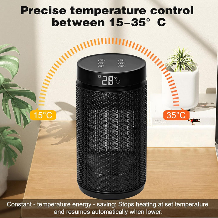 Heizlüfter 2000W，PTC Keramik Heizlüfter Energiesparend Leise mit ECO Modus,4 Heizmodi mit 70 ° Oszil