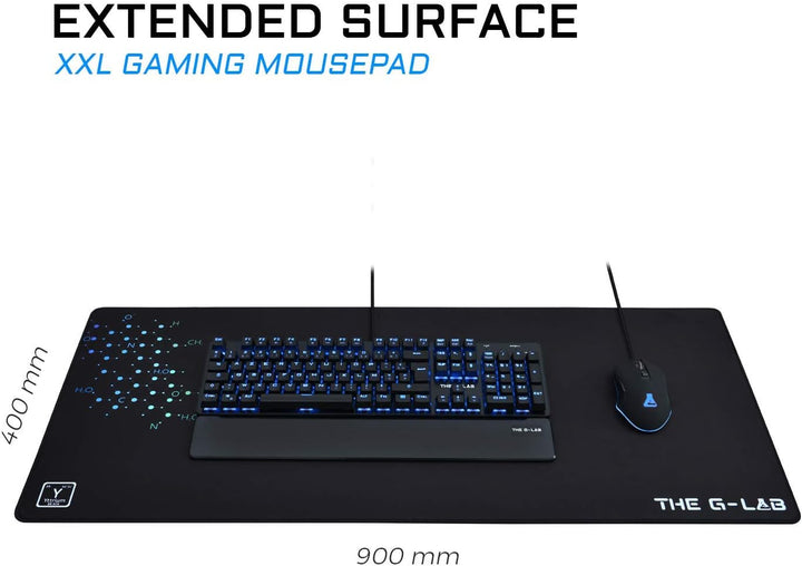 THE G-LAB - PAD YTTRIUM - Rutschfestes Mauspad XXL 900 * 400 * 4mm für Mäuse, Tastaturen und Gamingz