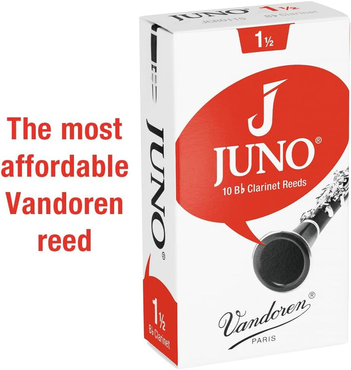 Vandoren Juno JCR0115 Rohrblätter für Bassklarinette (für Schüler) 10 Stück Reed Strength 1.5, Reed