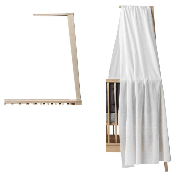 Leander Himmelgestell - Buche für Linea Babybett und Luna Babybett + Himmel in der Farbe weiss (OHNE