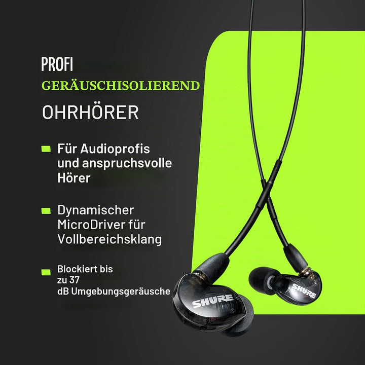Shure SE215-K, In-ear Kopfhörer/Ohrhörer, schwarz, Premium, Sound Isolating, Geräuschunterdrückung,