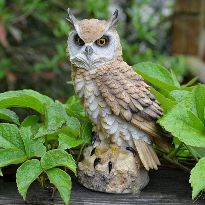 Ysoom Eule Ornamente Dekofigur Eule Greifvogel Gartenfigur Tierfigur Gartendeko Vogeldeko Harz Tierh
