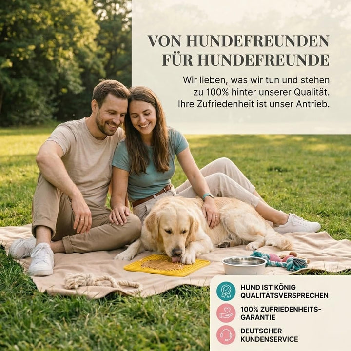 HUND IST KÖNIG® Leckmatte Hund mit patentierter Struktur + Saugnäpfe, Schleckmatte Hund 22x22cm [2 S
