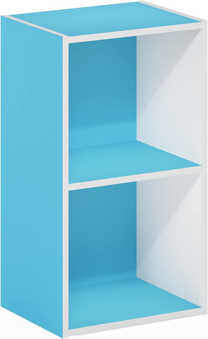 Furinno Luder Bücherregal Weiss/ Hellblau 30.5(W) x 53.9(H) x 23.7(D) cm, Weiss/ Hellblau 30.5(W) x