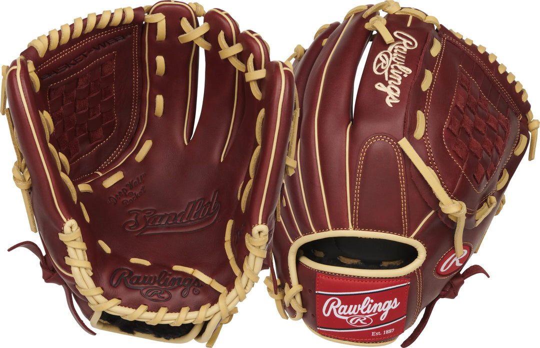 Rawlings Sandlot Baseball-Handschuh-Serie Rechte Hand Wurf Infield / Krug Korbgeflecht, 30,5 cm, Bur