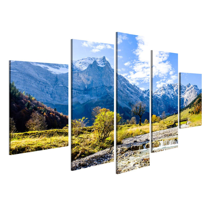 islandburner Bild Bilder auf Leinwand Karwendel-Berge in Österreich - kleines Tal nannte engalm Wand