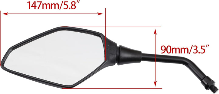 WOOSTAR 7/8" Motorrad Lenkererhöhung 10mm Seitenspiegel mit Konverter Gewindeschrauben M10 auf M8 Er