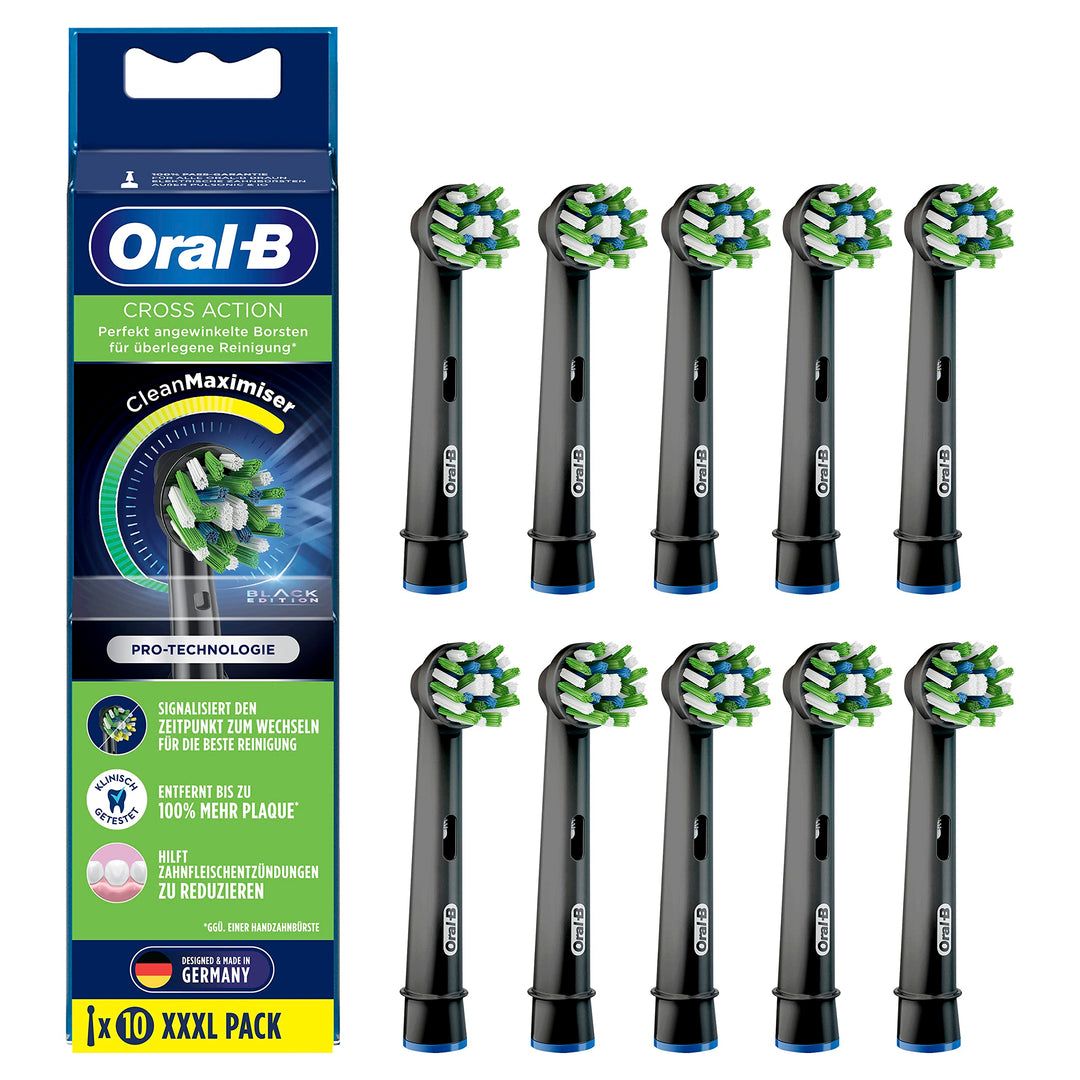 Oral-B CrossAction Aufsteckbürsten für elektrische Zahnbürste, 10 Stück, ganzheitliche Mundreinigung