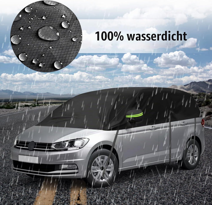 Autoabdeckung Wasserdicht Ersatz für VW Touran 2015-2024, Sonnenfest Hälfte Autoabdeckung, Halbgarag