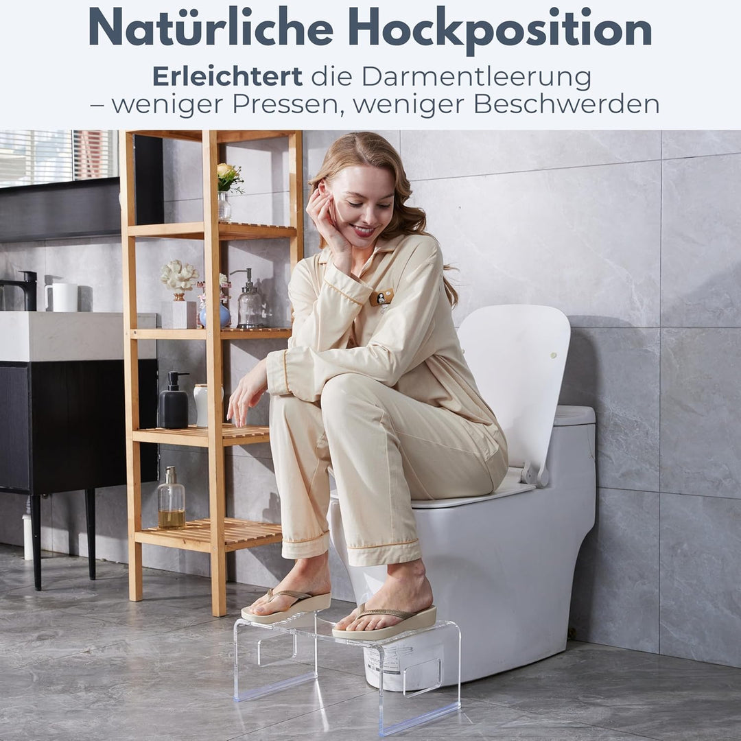 StarK Toilettenhocker Erwachsene aus Acryl – 18 cm hoher Badhocker | Ergonomische Hockposition für m