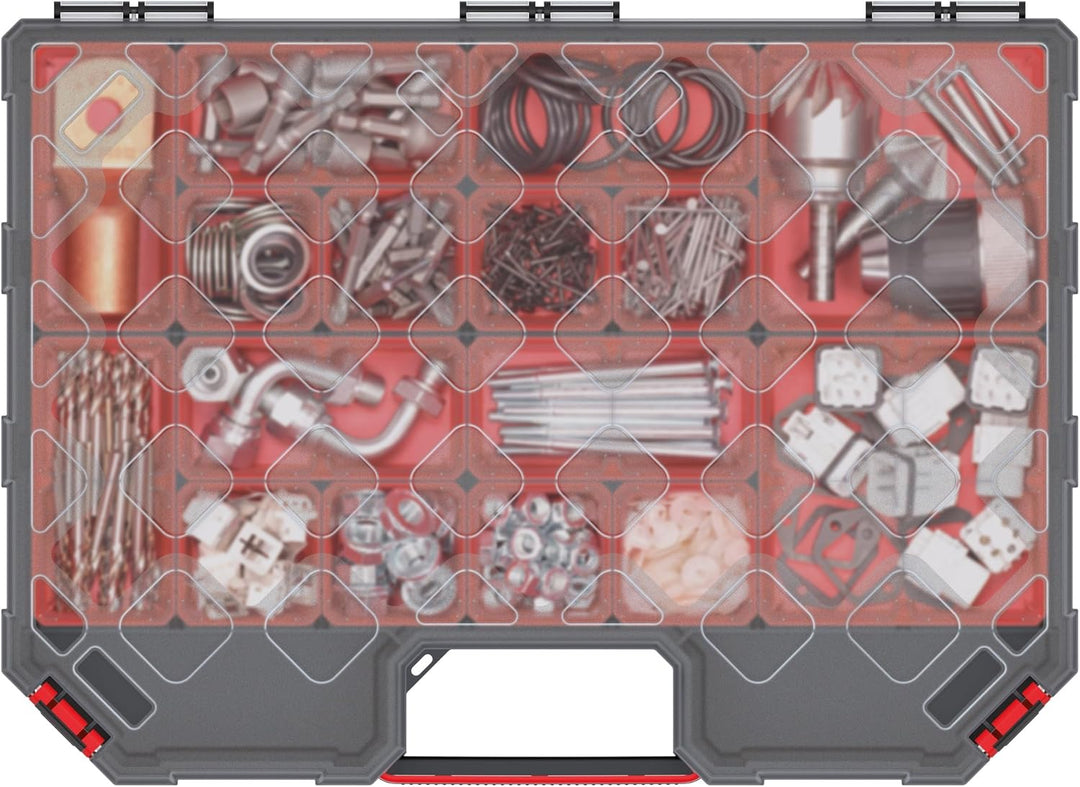 Mivos Sortimentskasten 390x284x60 mm - Sortierkasten Kleinteile mit 12 Einsatzboxen - Zubehörbox - S