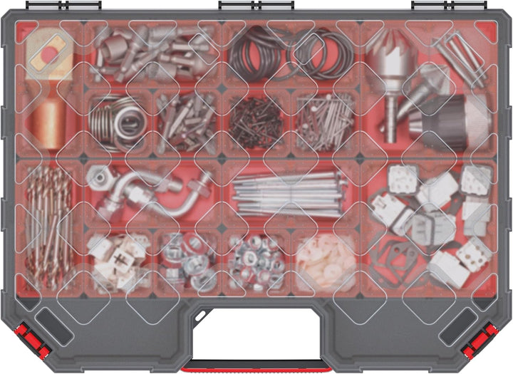 Mivos Sortimentskasten 390x284x60 mm - Sortierkasten Kleinteile mit 12 Einsatzboxen - Zubehörbox - S