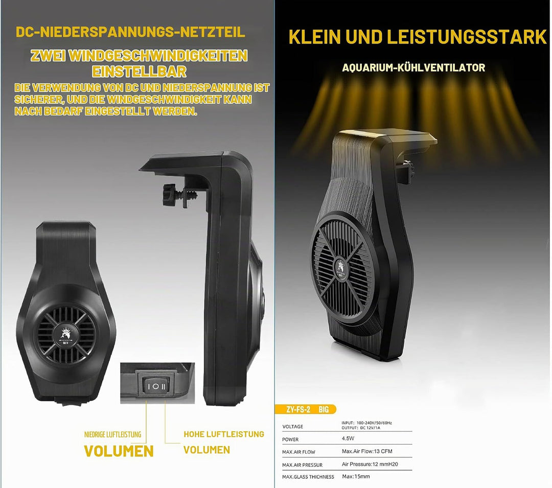 LONDAFISH Aquarium Kühlventilatoren Einstellbare Aquarium Wasserkühlung Ventilatoren Aquarium Kühler