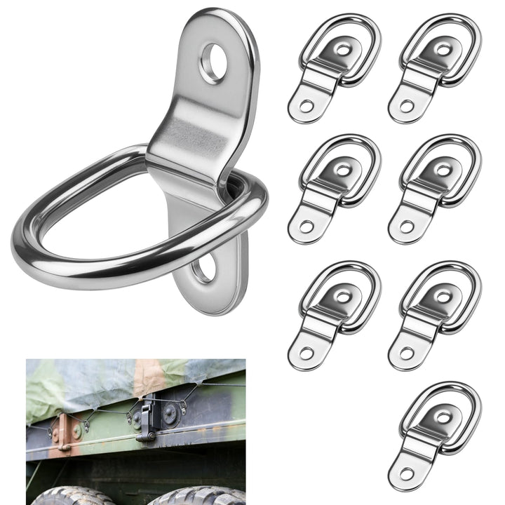 8 Stück D Ring Zurrösen Edelstahl Zurrösen für Anhänger D Rings Heavy Duty für LKW, SUVs, Anhänger,