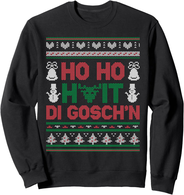 Ho Ho Hoit di Goschn Ugly Christmas Weihnachtsfeier Motiv Sweatshirt